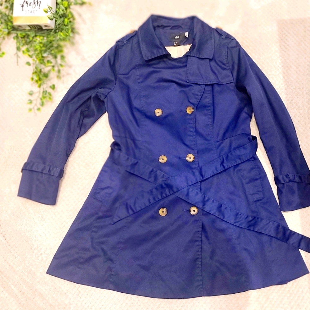 H&M Royal Blue Trench Coat